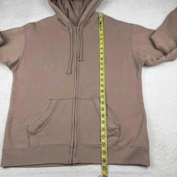 Hollister Full Zip Hoodie Sweatshirt Jacket Womens Size XS Brown Oversized - Picture 14 of 15